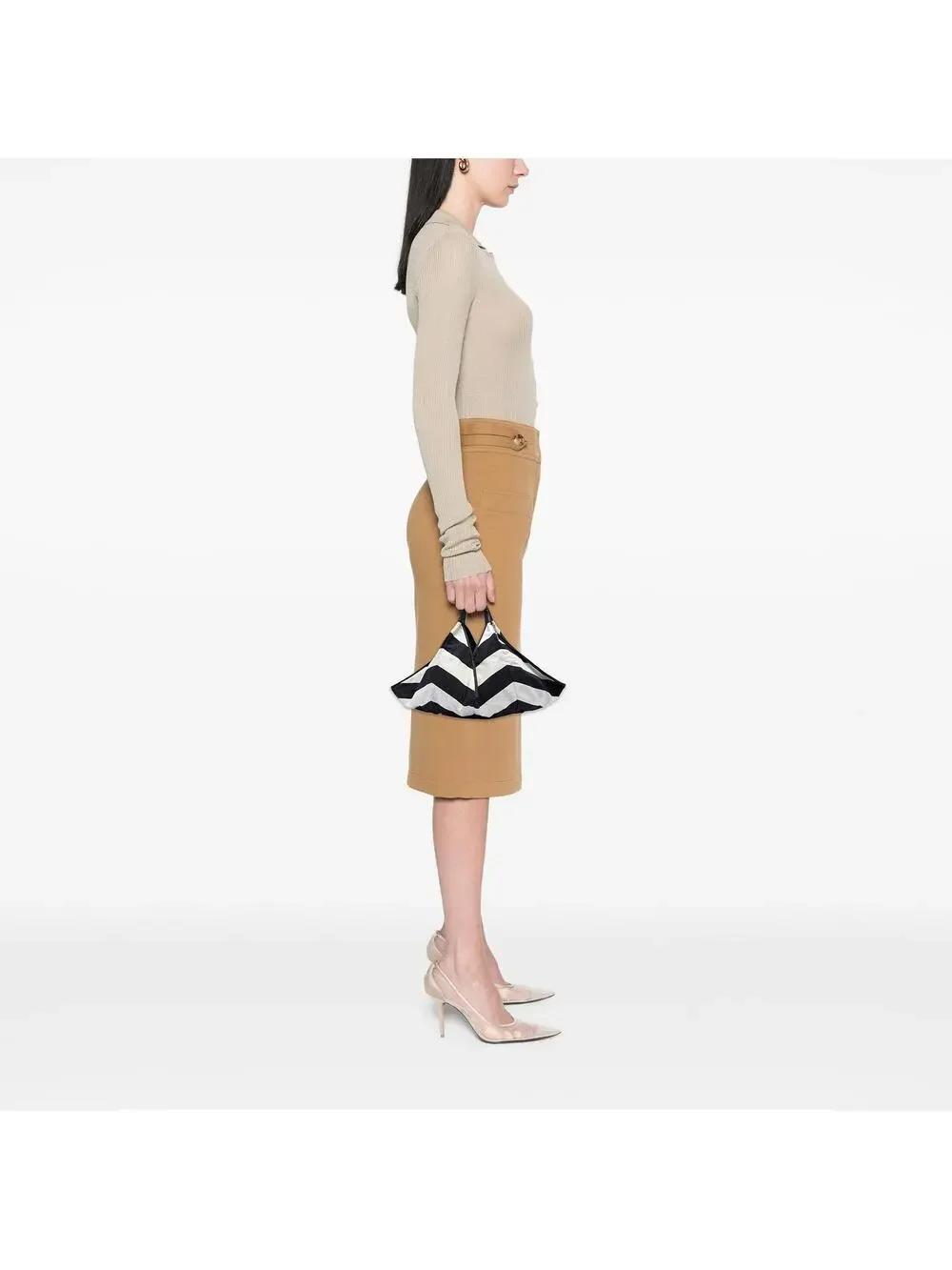 Chanel Cc Canvas Stripe Tote Pre-Loved #321463C13B